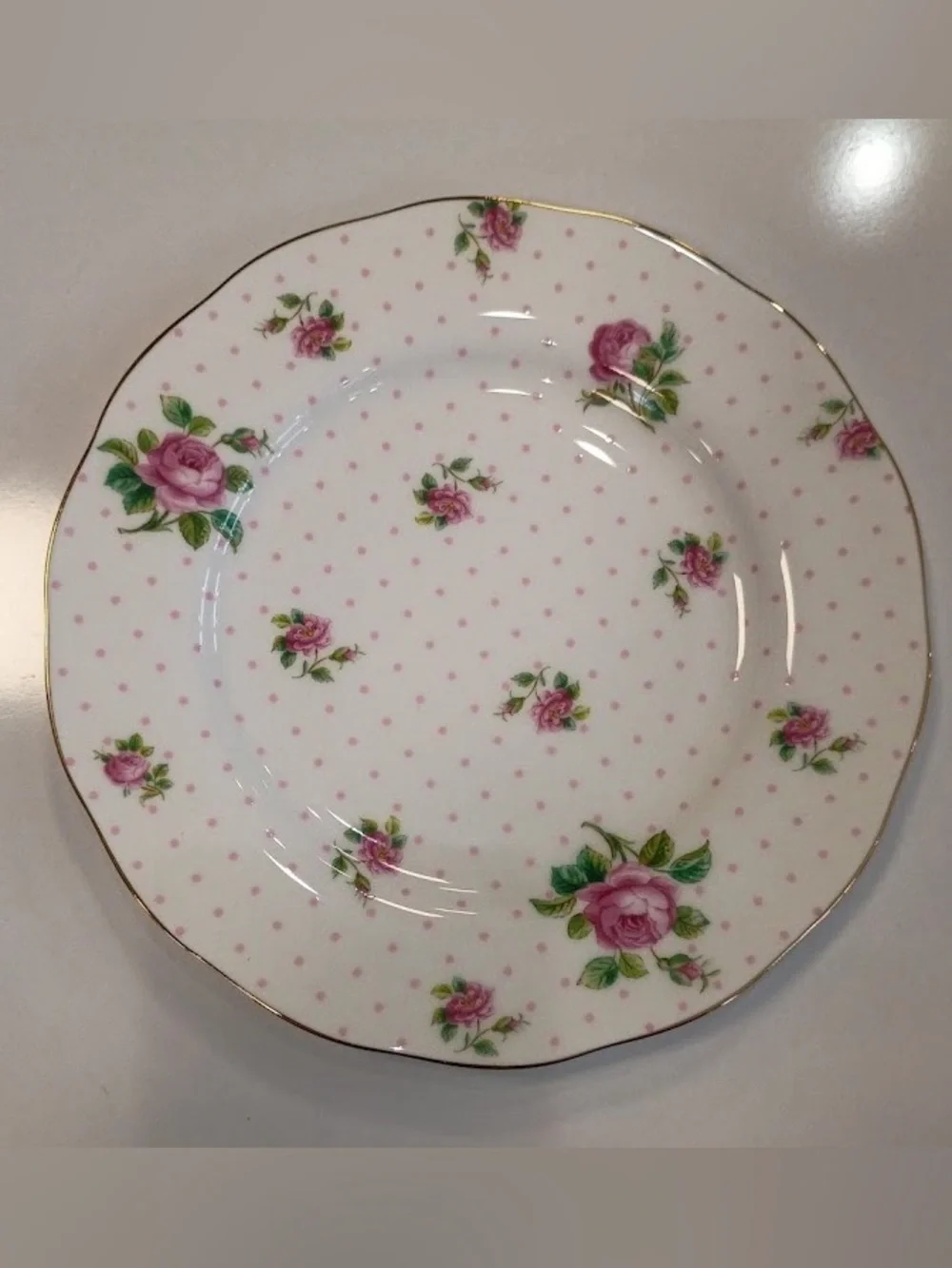 Royal Albert Cheeky Pink Salad Plate, Bone  Jim’s, 8”, NEW